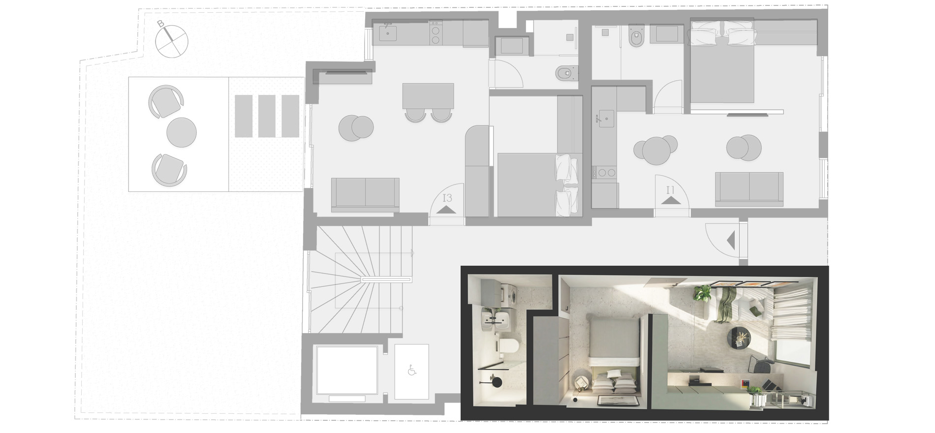Floor plan for apartment Ι2