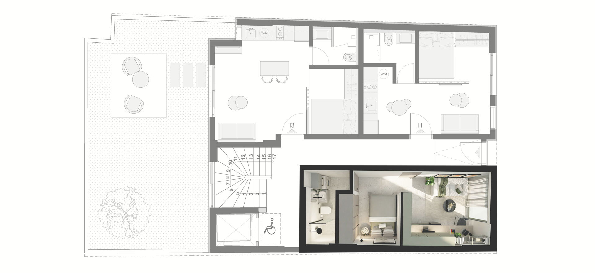 Floor plan for apartment Ι2